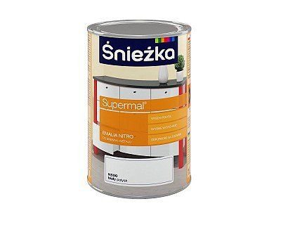Целлюлозная эмаль для дерева и металла Sniezka SUPERMAL EMALIA NITRO, 1 л, N505 черный, глянцевый 31325 фото
