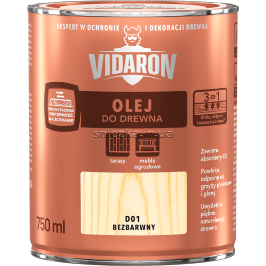 Масло для древесины Vidaron, 0,75 л, D01, матовый 49428 фото