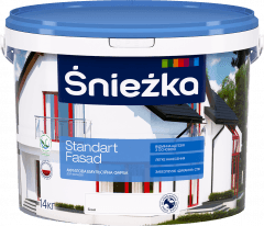 Краска акриловая эмульсионная для фасадов Sniezka STANDART FASAD, 1,4 кг, белый, матовый 35116 фото