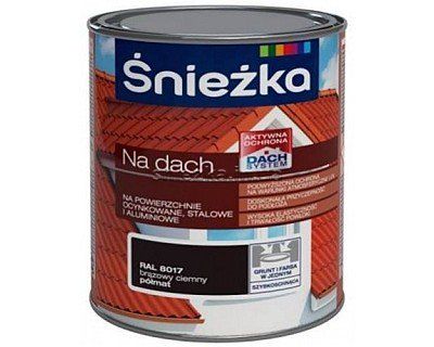 Краска поливинил-акриловая для металлических крыш Sniezka NA DACH, 0,75 л, RAL8017 темно-коричневый, полуматовый 37916 фото