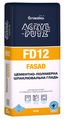 Шпаклевка цементно-полимерная Sniezka ACRYL-PUTZ® FD12 FASAD, 20 кг, белый 61925 фото